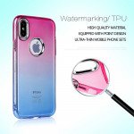 Wholesale iPhone X (Ten) Two Tone Color Hybrid Case (Purple Blue)